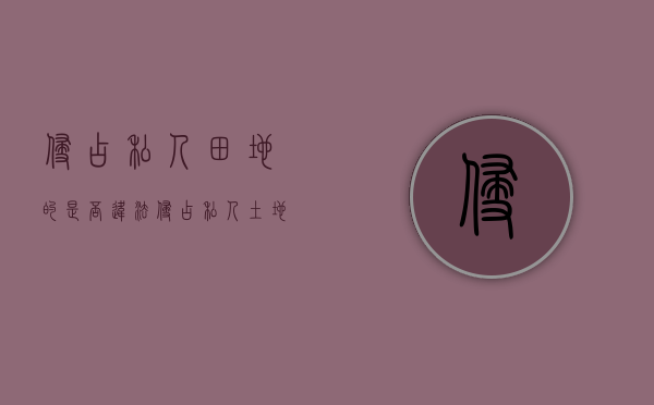 侵占私人田地的是否违法（侵占私人土地立案标准）