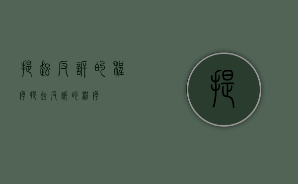 提起反诉的程序（提起反诉的程序）