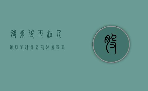股东变更法人流程是什么（公司股东变更法人）