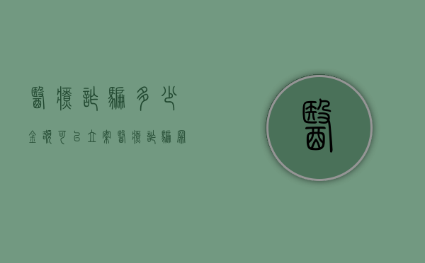 医疗诈骗多少金额可以立案（医疗诈骗罪判多少年）