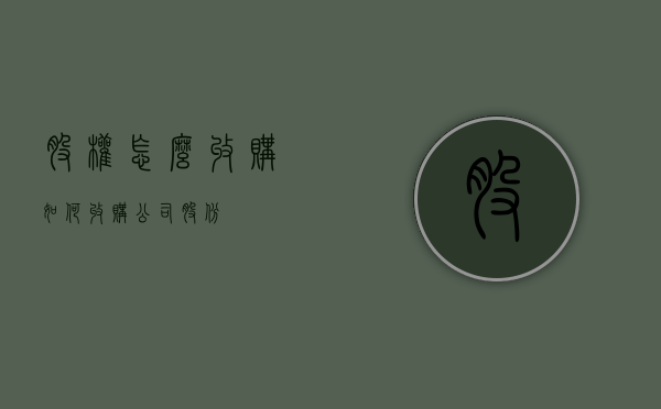 股权怎么收购（如何收购公司股份）