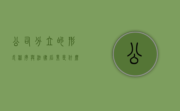 公司分立的形式,程序与法律后果是什么（公司分立的形式,程序与法律后果有哪些）