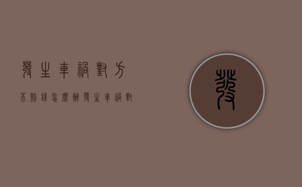 发生车祸对方不赔钱怎么办,发生车祸对方赔不起钱怎么处理