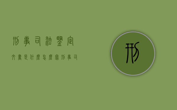 刑事司法鉴定文书是什么,怎么写（刑事司法鉴定文书是什么,怎么写的）