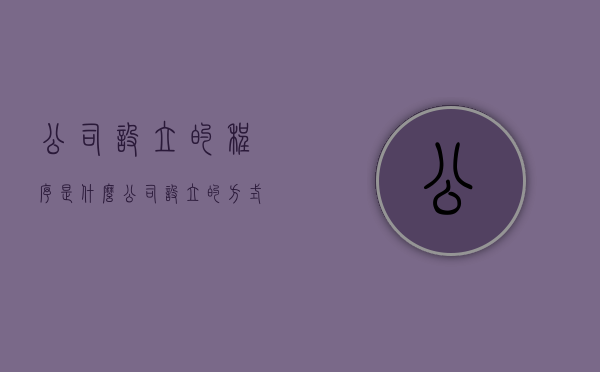 公司设立的程序是什么（公司设立的方式主要有哪两种,各自适用于哪类公司）