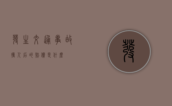 发生交通事故撞人后的赔偿是什么？