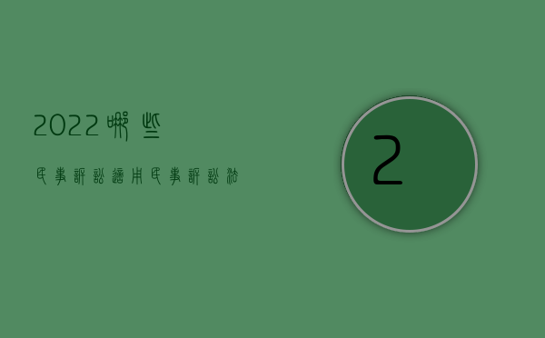 2022哪些民事诉讼适用民事诉讼法规定执行（2022哪些民事诉讼适用民事诉讼法规定）