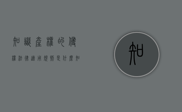 知识产权的侵权法律适用规则是什么（知识产权的侵权法律适用规则是）
