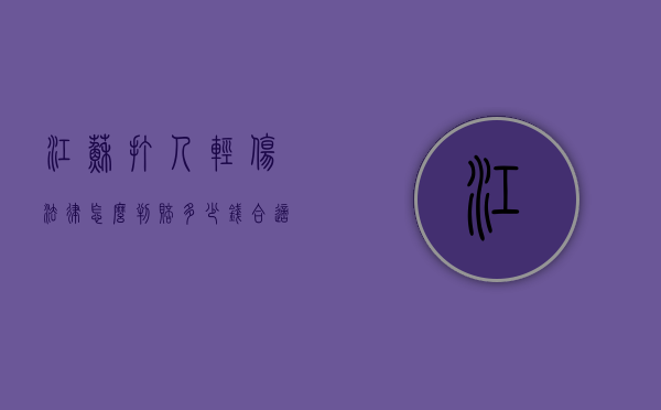 江苏打人轻伤法律怎么判赔多少钱合适（江苏打人处理通报）