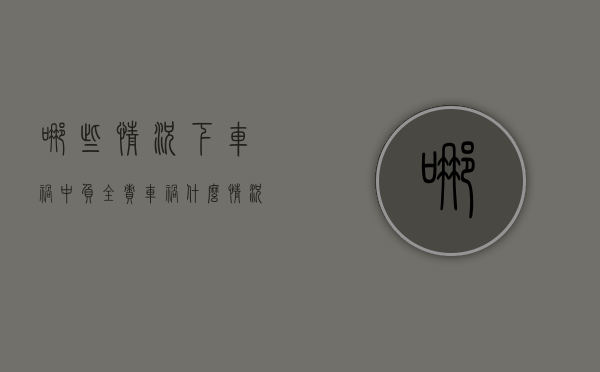 哪些情况下车祸中负全责（车祸什么情况下负全责）