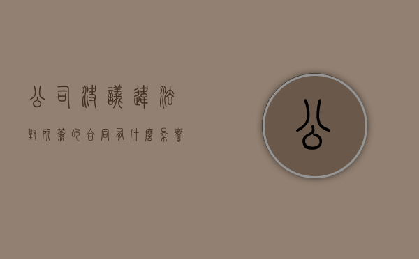 公司决议违法对所签的合同有什么影响（公司决议的效力确定）