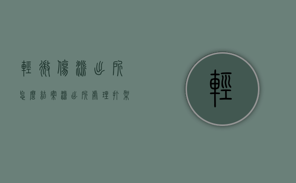 轻微伤派出所怎么结案（派出所处理打架流程图）
