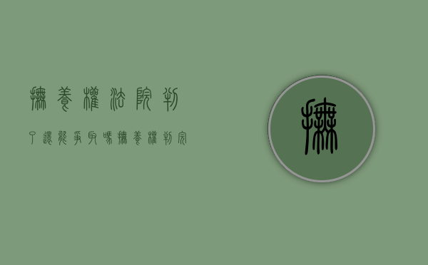 抚养权法院判了还能争取吗（抚养权判完可以抢孩子吗）