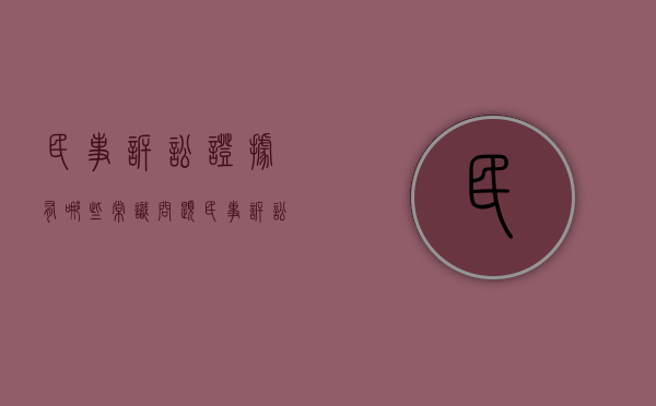 民事诉讼证据有哪些常识问题（民事诉讼证据有哪些常识类型）