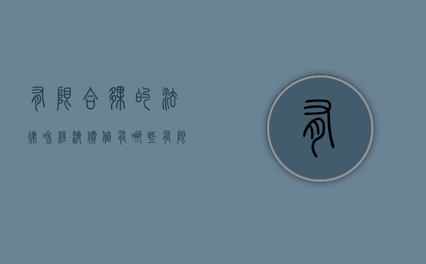 有限合伙的法律和经济价值有哪些（有限合伙企业公司法定代表人）
