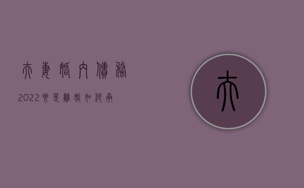 夫妻婚内债务2022要是离婚如何承担（夫妻婚内欠债算共同债务吗）