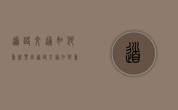 道路交通如何重新鉴定（道路交通如何重新鉴定车辆）