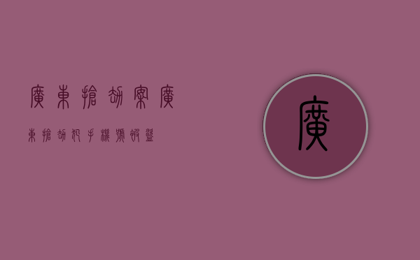 广东抢劫案（广东抢劫犯手机号被盗）