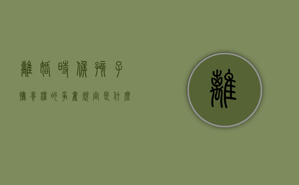 离婚时候孩子抚养权的争夺规定是什么？（离婚的时候孩子抚养权怎么决定）