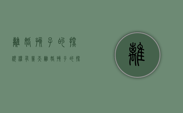 离婚孩子的探视权有几天（离婚孩子的探视时间）
