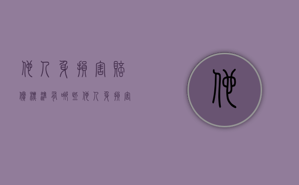 他人身损害赔偿标准有哪些（他人身损害赔偿标准有哪些类型）