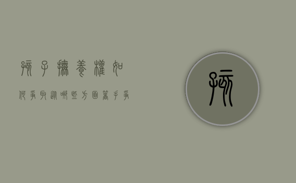 孩子抚养权如何争取（从哪些方面着手争取孩子的抚养权）