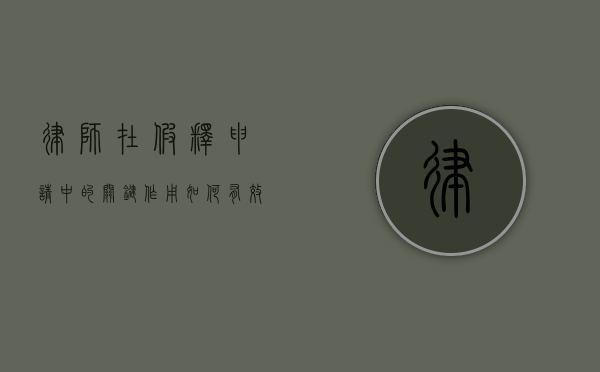 律师在假释申请中的关键作用，如何有效协助申请假释