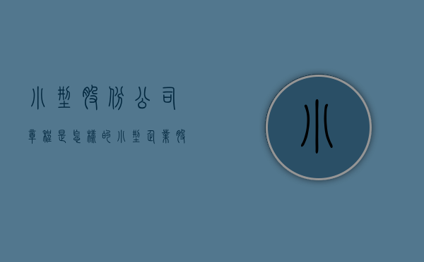 小型股份公司章程是怎样的（小型企业股份怎么算）