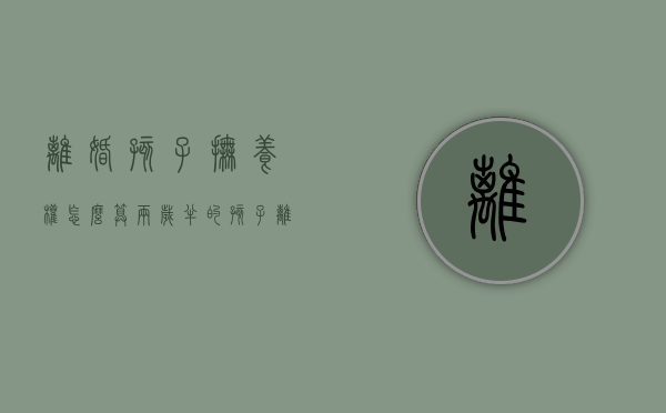 离婚孩子抚养权怎么算两岁半的孩子（离婚后2岁半孩子怎么判）