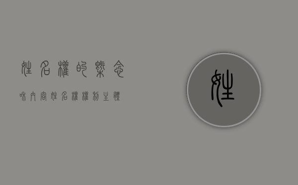 姓名权的概念和内容（姓名权权利主体）