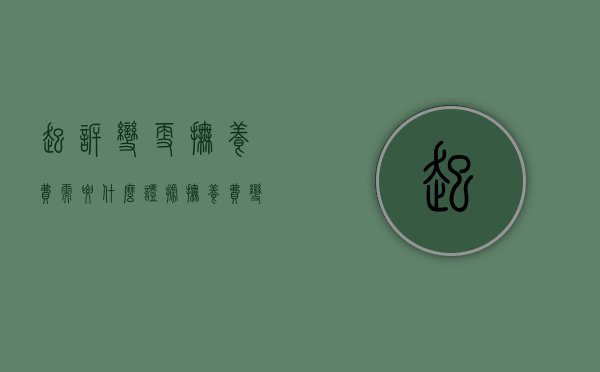 起诉变更抚养费需要什么证据（抚养费变更诉讼）