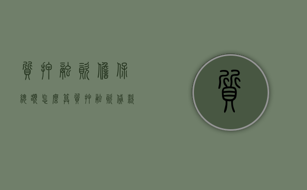 质押融资担保总额怎么算（质押融资贷款）
