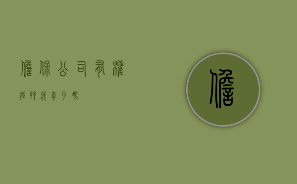 担保公司有权抵押我车子吗？