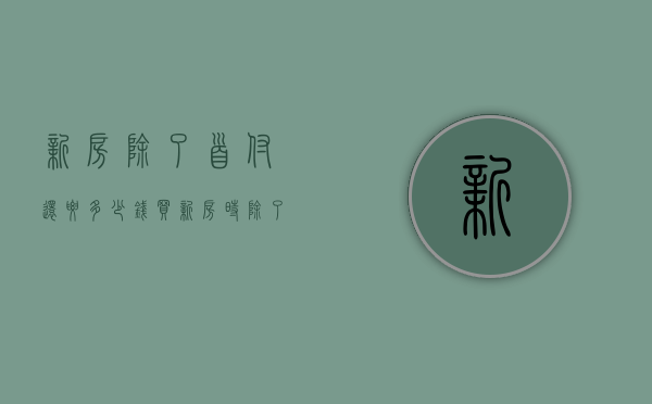 新房除了首付还要多少钱(买新房时除了首付还要交什么钱) 新房除了首付还要多少钱(买新房时除了首付还要交什么钱)
