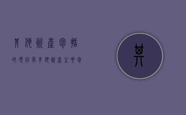 其他资产包括的项目有( )（其他资产主要包括）
