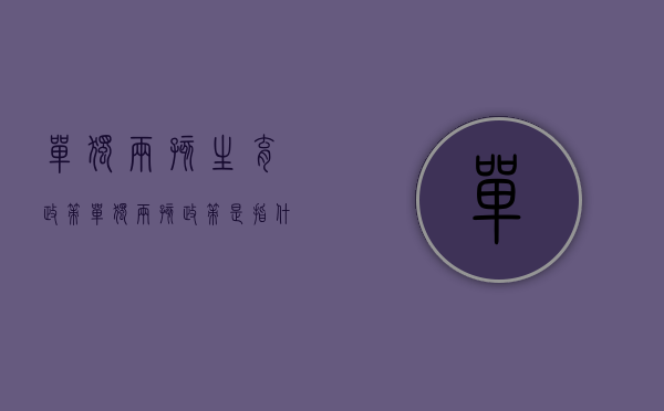 单独两孩生育政策（单独两孩政策是指什么对象可以生育两个孩子）