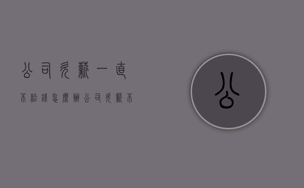 公司欠薪一直不给钱怎么办（公司欠薪不发怎么办）