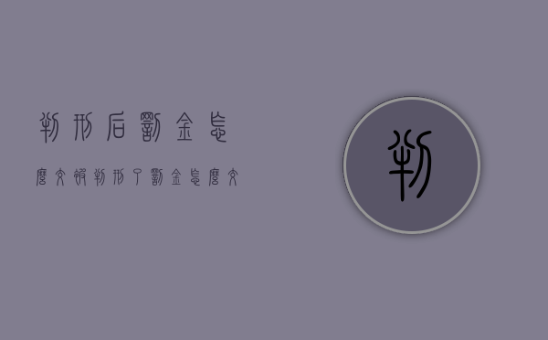 判刑后罚金怎么交（被判刑了罚金怎么交）