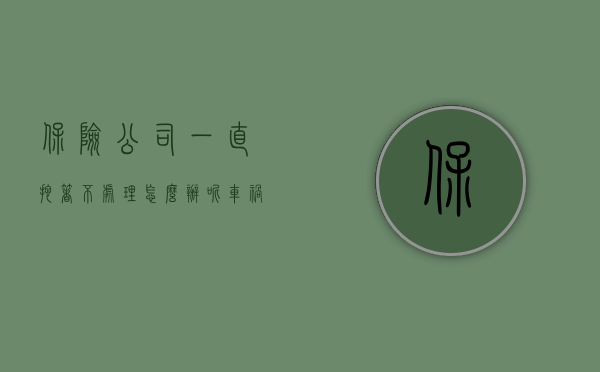保险公司一直拖着不处理怎么办呢（车祸我全责对方起诉我怎么办）