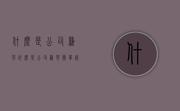 什么是公司兼并？（什么是公司兼并简单说一下）