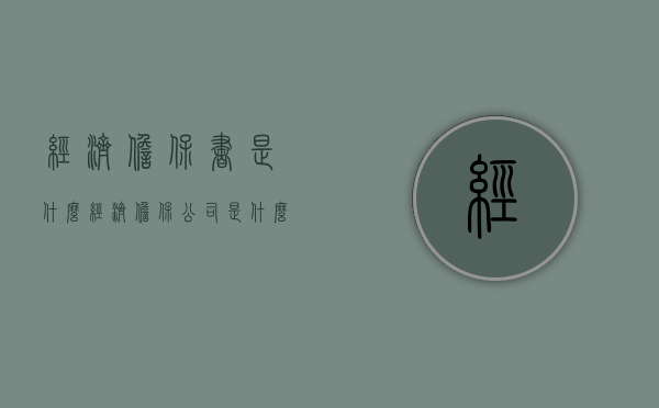经济担保书是什么（经济担保公司是什么意思）