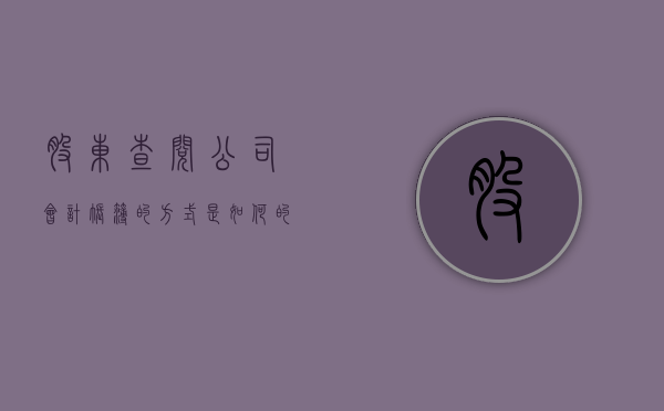 股东查阅公司会计账簿的方式是如何的（公司股东想要查询公司账簿需要经过什么样的程序?）