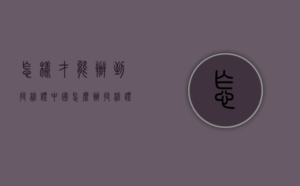 怎样才能办到持枪证（中国怎么办持枪证）