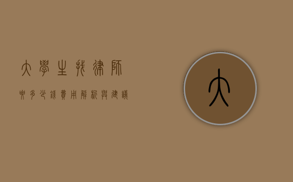 大学生找律师要多少钱？费用解析与建议