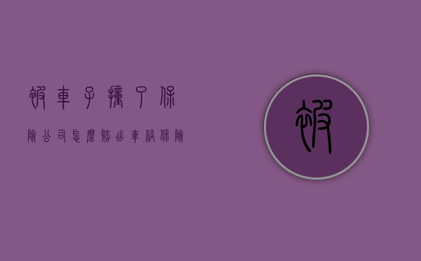 被车子撞了保险公司怎么赔（出车祸保险公司怎么赔偿）