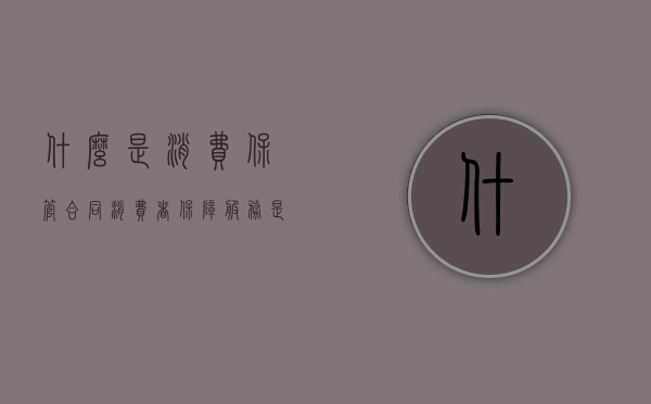 什么是消费保管合同（消费者保障服务是什么）