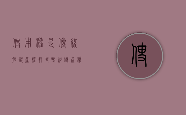 使用权是传统知识产权范畴吗（知识产权和使用权的区别）