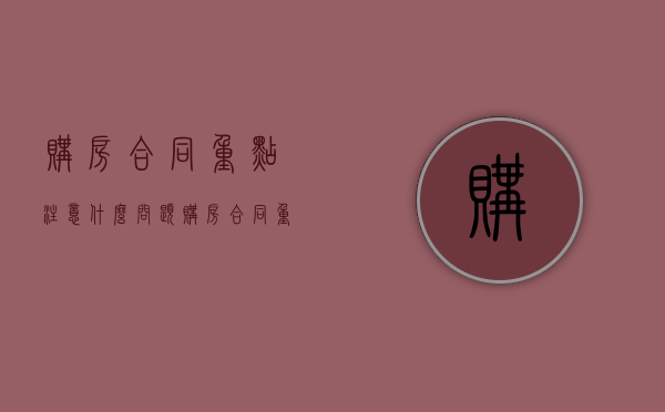 购房合同重点注意什么问题（购房合同重点注意什么内容）