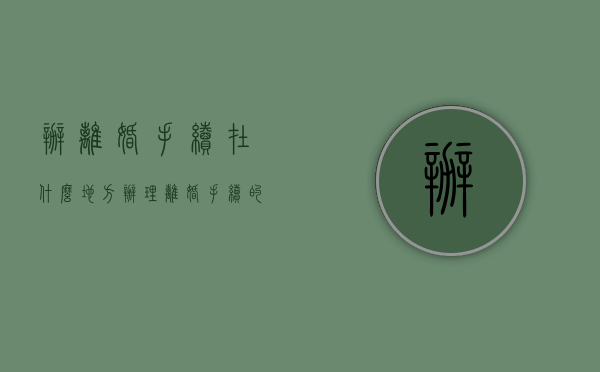 办离婚手续在什么地方（办理离婚手续的地点是哪里）