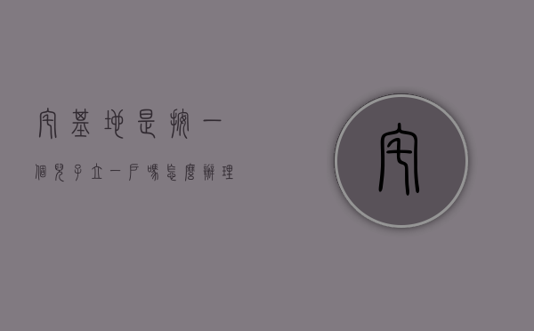 宅基地是按一个儿子立一户吗怎么办理（宅基地是按一个儿子立一户吗）